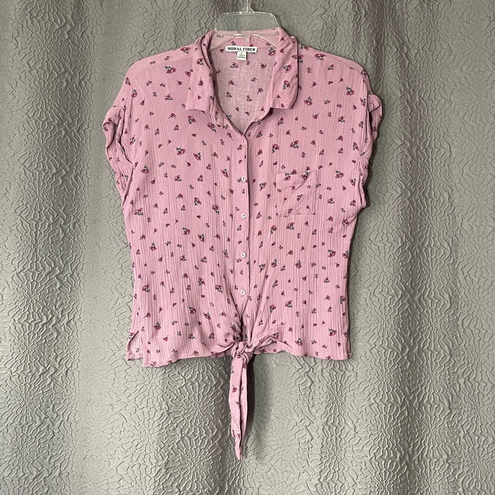 Moral Fiber Mauve Floral Button Down Shirt